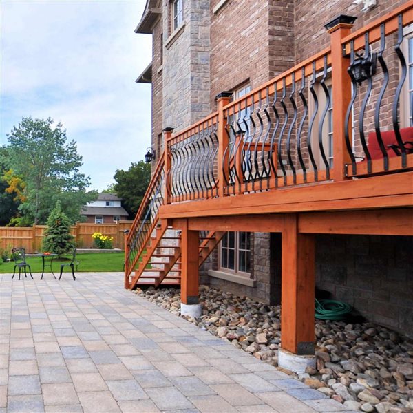 Nuvo Iron Black Galvanized Steel 6 x 6-in Post Support Saddle Bracket for Rough Lumber/Undressed Posts - 4 pk