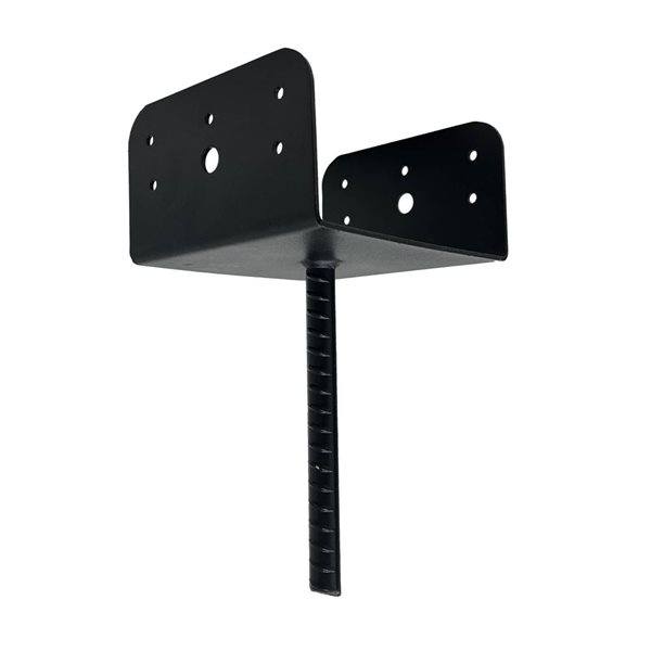 Nuvo Iron Black Galvanized Steel 6 x 6-in Post Support Saddle Bracket for Rough Lumber/Undressed Posts - 4 pk