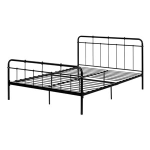 South Shore Fernley Black Queen Metal Complete Bed Frame
