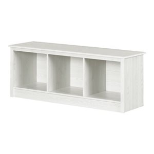 South Shore Toza White Pine 51-in L Modern Storage Mudroom Bench