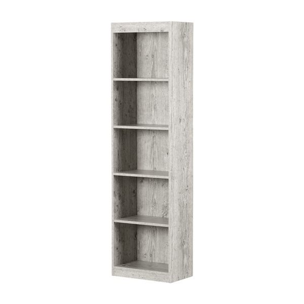 South Shore Axess White Pine 11.5 D x 69 H x 19-in W Particleboard 5-Shelf Narrow Bookcase
