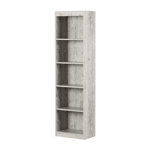 South Shore Axess White Pine 11.5 D x 69 H x 19-in W Particleboard 5-Shelf Narrow Bookcase