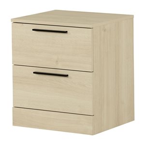 South Shore Step One Essential Bleached Oak 17 D x 22 H x 19.5-in W 2-Drawer Nightstand