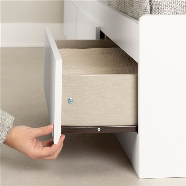 South Shore Callesto White Twin Mates Bed Frame w/ 3 Drawers
