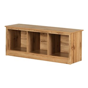 South Shore Toza Natural Oak 51-in L Modern Storage Mudroom Bench