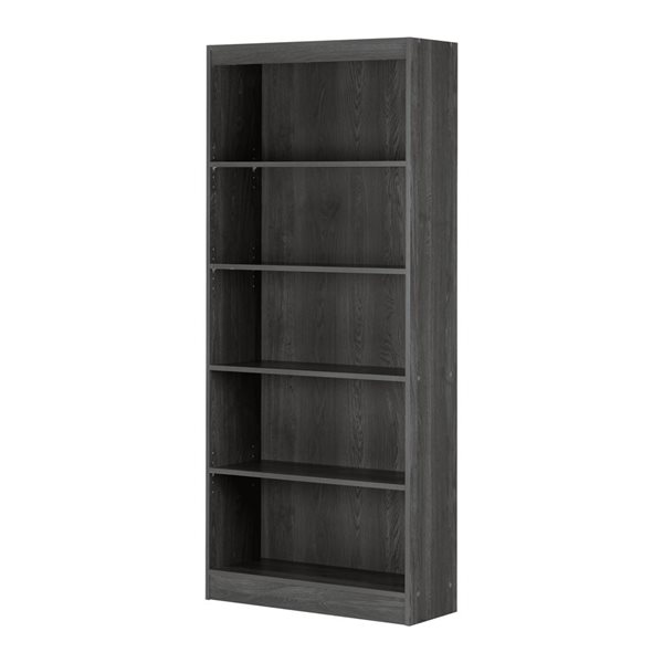 South Shore Axess Grey Oak 11.5 D x 69 H x 28-in W Particleboard 5-Shelf Bookcase