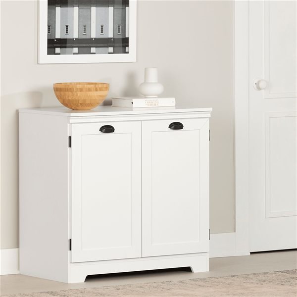 South Shore Harma White Metal Frame 2-Door Storage Sideboard