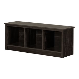 South Shore Toza Black 51-in L Modern Storage Mudroom Bench
