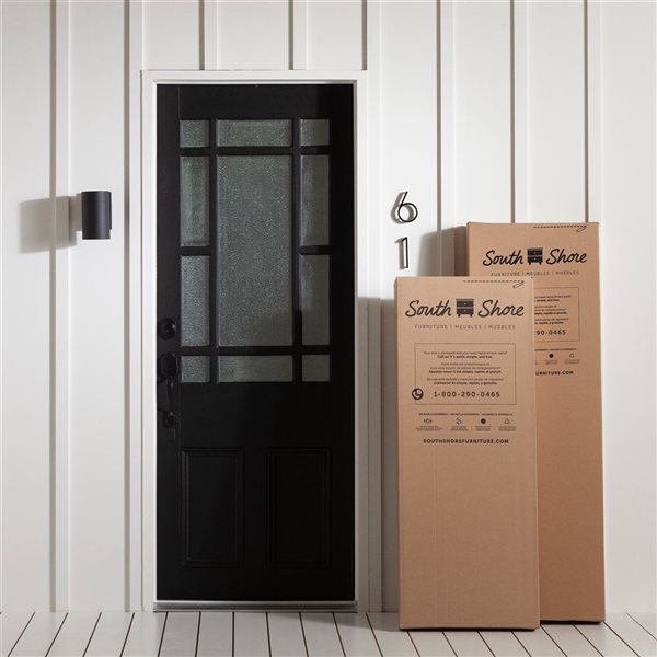 South Shore Avilla Pale Oak King Storage Platform Bed Frame w/ Wicker Baskets