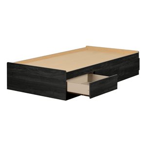 Cadre de lit matelot simple Tassio South Shore avec 3 tiroirs en chêne gris