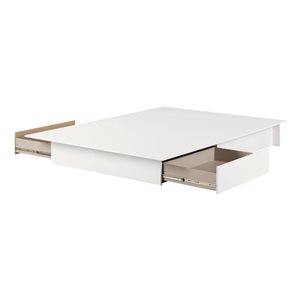 South Shore Fusion White Full Extra Long 2-Drawer Platform Bed Frame