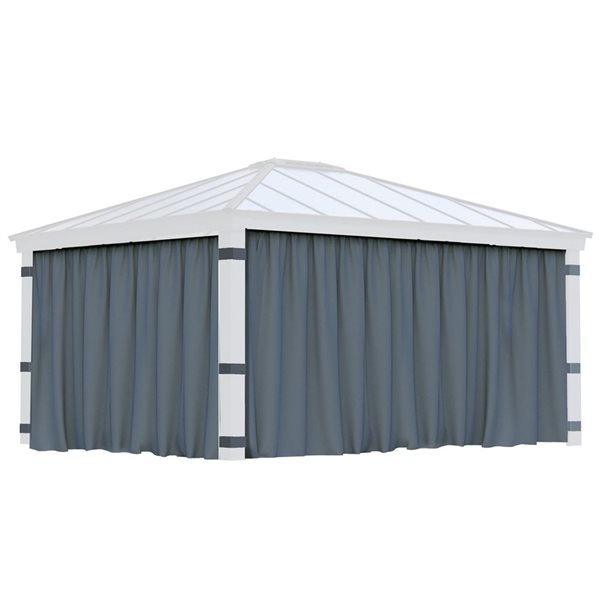 Canopia by Palram Grey Gazebo Curtain Set for Dallas 14 x 16-ft Gazebo