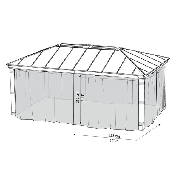 Canopia by Palram Black Mosquito Netting Set for Dallas 14 x 20-ft Gazebo