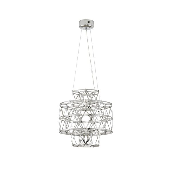 Design living 16-in 40-Light Dimmable Chrome Stainless Steel LED Chandelier in a 3-Tier Design