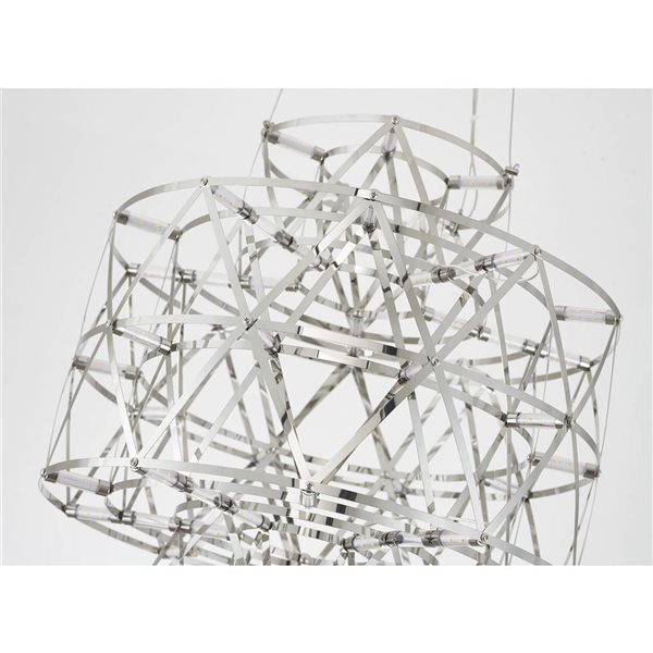 Design living 16-in 40-Light Dimmable Chrome Stainless Steel LED Chandelier in a 3-Tier Design