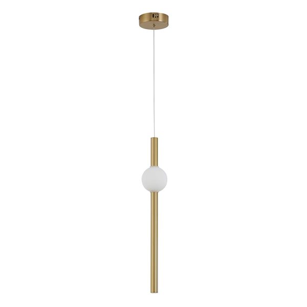 Design living 3.94-in 1-Light Gold LED Pendant with White Glass Shade