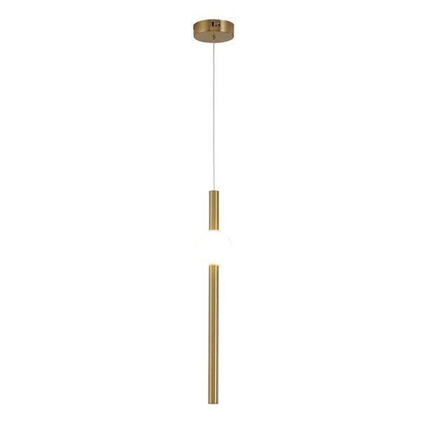 Design living 3.94-in 1-Light Gold LED Pendant with White Glass Shade