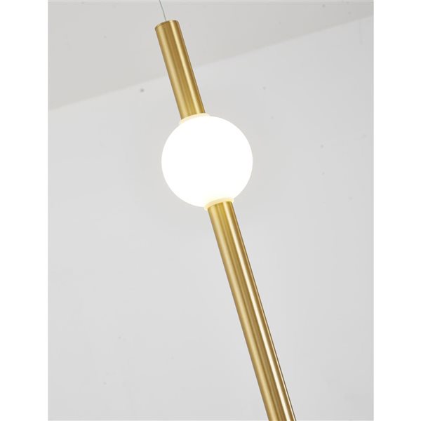 Design living 3.94-in 1-Light Gold LED Pendant with White Glass Shade