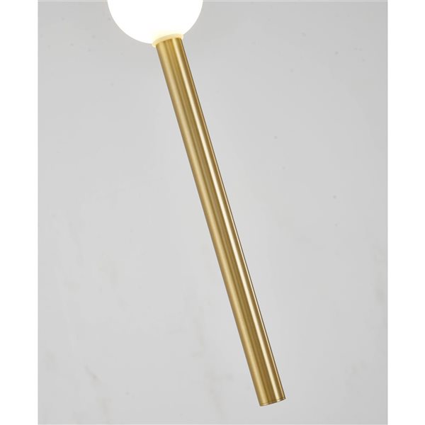 Design living 3.94-in 1-Light Gold LED Pendant with White Glass Shade
