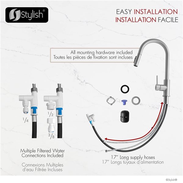 Stylish Modena 14-in H Stainless Steel Single-Handle Pull-Down Kitchen Faucet