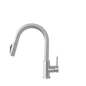Robinet de cuisine à levier unique et à bec rétractable Modena par Stylish 14 po h. acier inoxydable