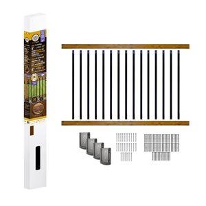 Nuvo Iron 6-ft Long Railing Kit w/ 38-in Rectangle Balusters, Pressure-Treated Rails and Connectors for Decks/Stairs