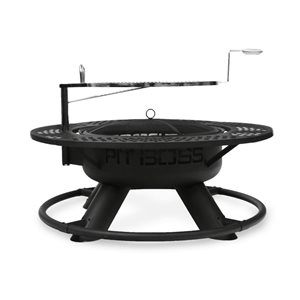 Foyer à bois pour l'extérieur Cowboy de Pit Boss 45 po diamètre en acier noir avec grille
