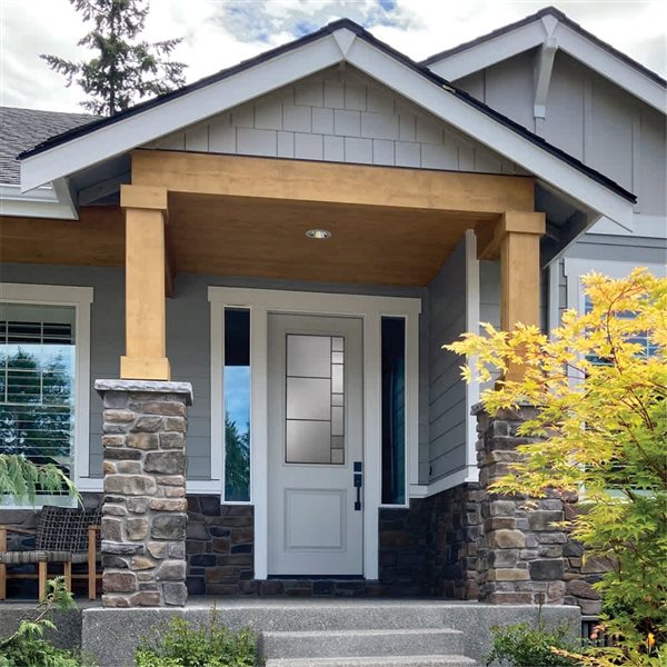 Trimlite Modena Decorative Doorlite in Full Lite 23 x 49-in with Patina Caming