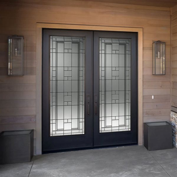 Trimlite Lexington Decorative Doorlite in Full Lite 23 x 65-in with Patina Caming