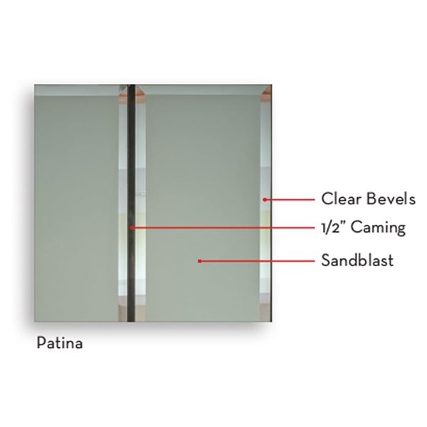 Trimlite Eastmont Decorative Doorlite in Full Lite 23 x 49-in with Patina Caming