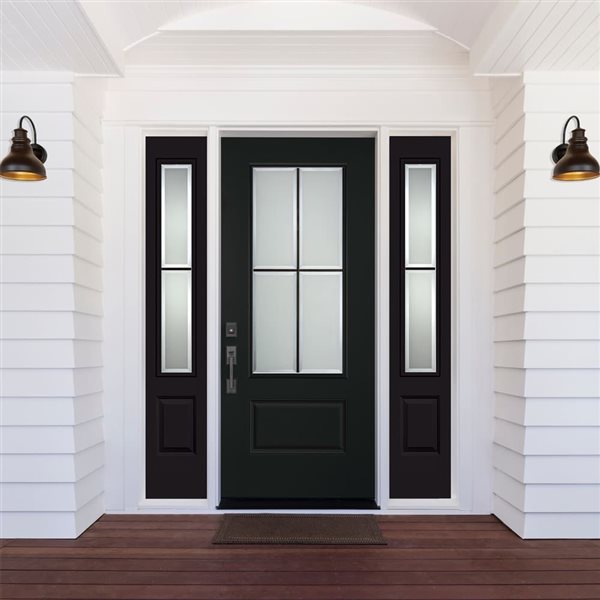 Trimlite Eastmont Decorative Doorlite in Full Lite 23 x 49-in with Patina Caming