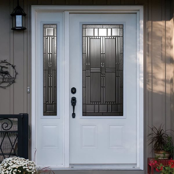 Trimlite Artisan Decorative Doorlite in Full Lite 23 x 49-in with Patina Caming