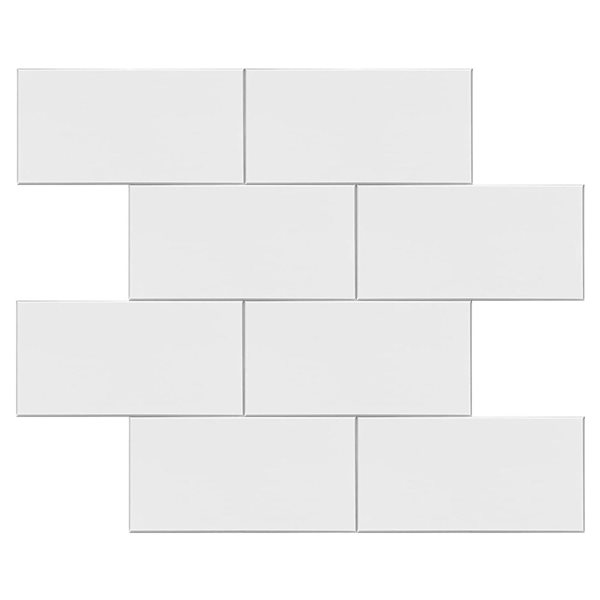 Murella SPC White Subway 12 L x 12-in W Matte Peel and Stick Backsplash Tile