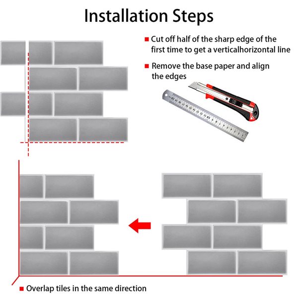 Mureno Dimensions 4-Pack Rigid Vinyl Silver Subway 10 L x 10.6-in W Glossy Peel and Stick Backsplash Tile