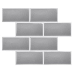 Mureno Dimensions 4-Pack Rigid Vinyl Silver Subway 10 L x 10.6-in W Glossy Peel and Stick Backsplash Tile