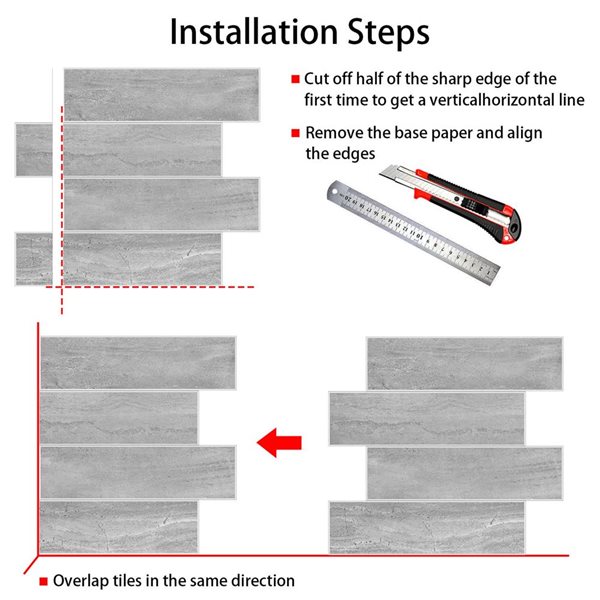 Murella SPC Grey Granite 10.83 L x 11.81-in W Matte Peel and Stick Backsplash Tile