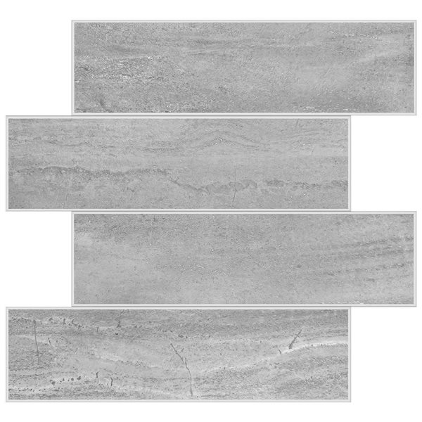 Murella SPC Grey Granite 10.83 L x 11.81-in W Matte Peel and Stick Backsplash Tile