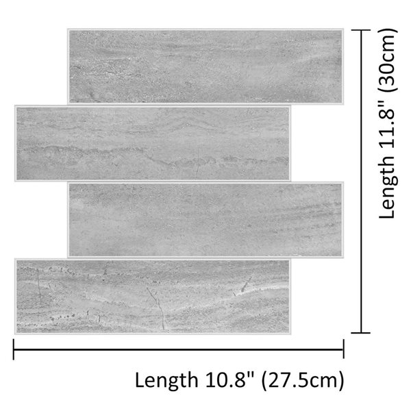 Murella SPC Grey Granite 10.83 L x 11.81-in W Matte Peel and Stick Backsplash Tile