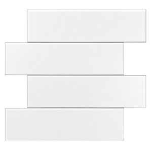 Murella SPC White Long Subway 10.83 L x 11.81-in W Matte Peel and Stick Backsplash Tile