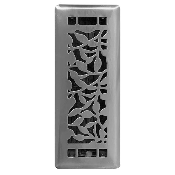 Floor Choice 3 x 10-in Desi Steel Floor Register - Brushed Steel
