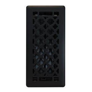 Registre de plancher en acier Sunday Morning Floor Choice 4 x 10 po, noir mat