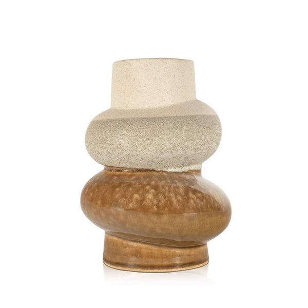 Gild Design House Makana 7 x 9-in Brown/Beige Ceramic Table Vase - Small