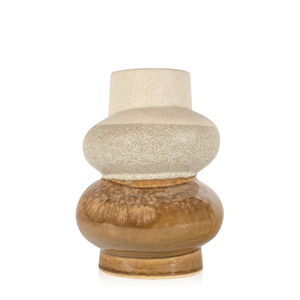 Gild Design House Makana 7 x 9-in Brown/Beige Ceramic Table Vase - Small