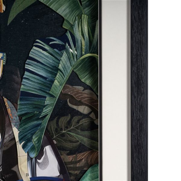 Gild Design House Jungle Cosmonaut 28 x 36-in Astronaut Collage Artwork Under Glass with Black Frame