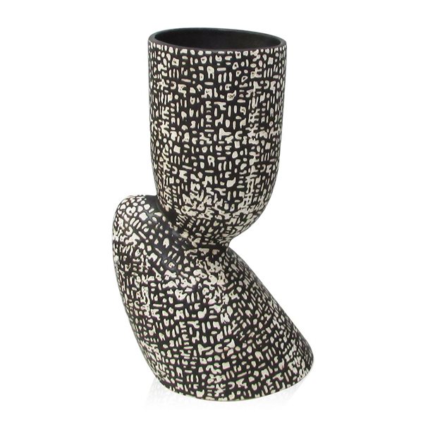 Gild Design House Pia 7 x 12.5-in Black Ceramic Table Vase