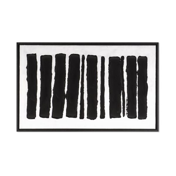 Gild Design House Monochrome Rhythms 40 x 63-in Black/White Framed Hand Painted Canvas