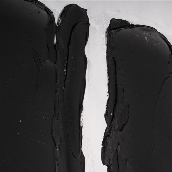 Gild Design House Monochrome Rhythms 40 x 63-in Black/White Framed Hand Painted Canvas