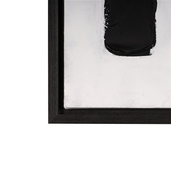 Gild Design House Monochrome Rhythms 40 x 63-in Black/White Framed Hand Painted Canvas