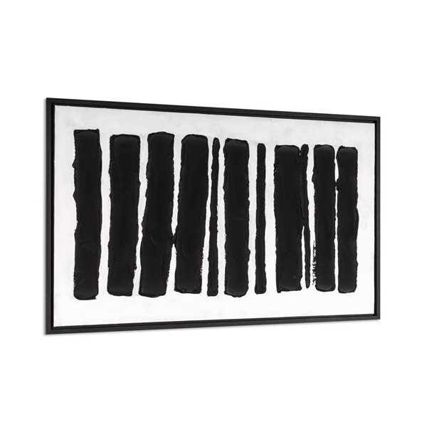 Gild Design House Monochrome Rhythms 40 x 63-in Black/White Framed Hand Painted Canvas
