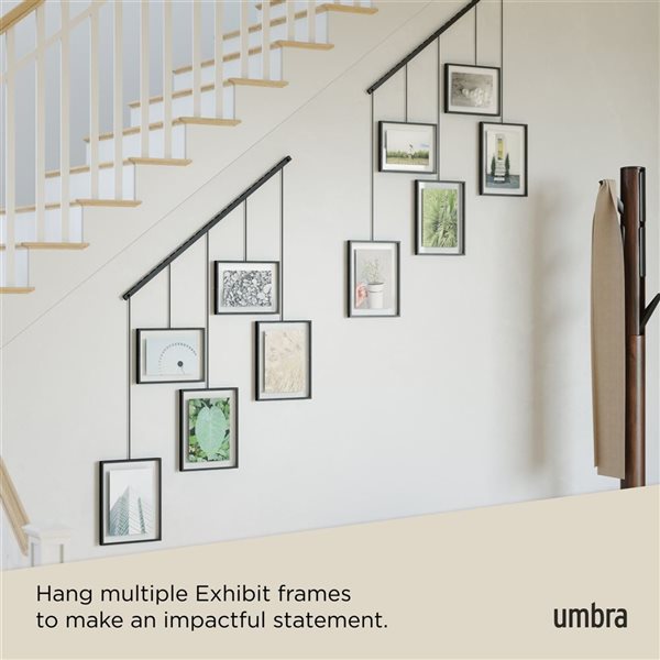 Umbra Exhibit Black Gallery Hanging Picture Frame Set w/ 5 Picture Frames